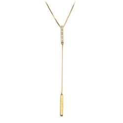 Colar Gravata P�nduto com Brilhantes em Ouro 18 Kilates - 25023
